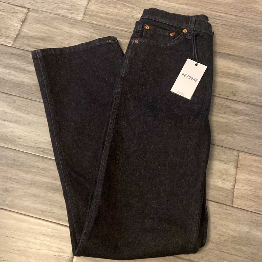 NWT RE/DONE 90's 90sHigh Rise Loose Noir OP Size 29-washed black denimn-long leg